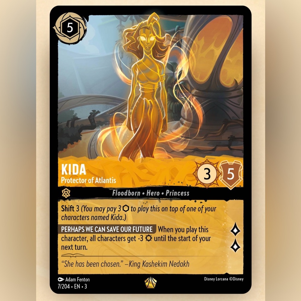 Disney Lorcana Kida Legendary 7/204 EN 3 Non Foil Card